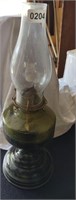 Green Glass Oil Lamp