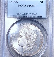 1878-S Morgan Silver Dollar PCGS - MS63