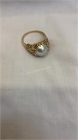 14K Gold Ring with Mother of Pearl Stone