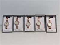 $100 Lot of 5 Women's Rose Colored Watches