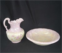 Vtg Pitcher and Wash Bowl