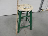 Wooden stool; seat height is approx. 25"