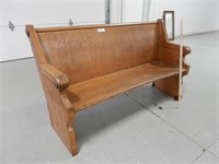 Church pew with slight curve; approx. 59" long