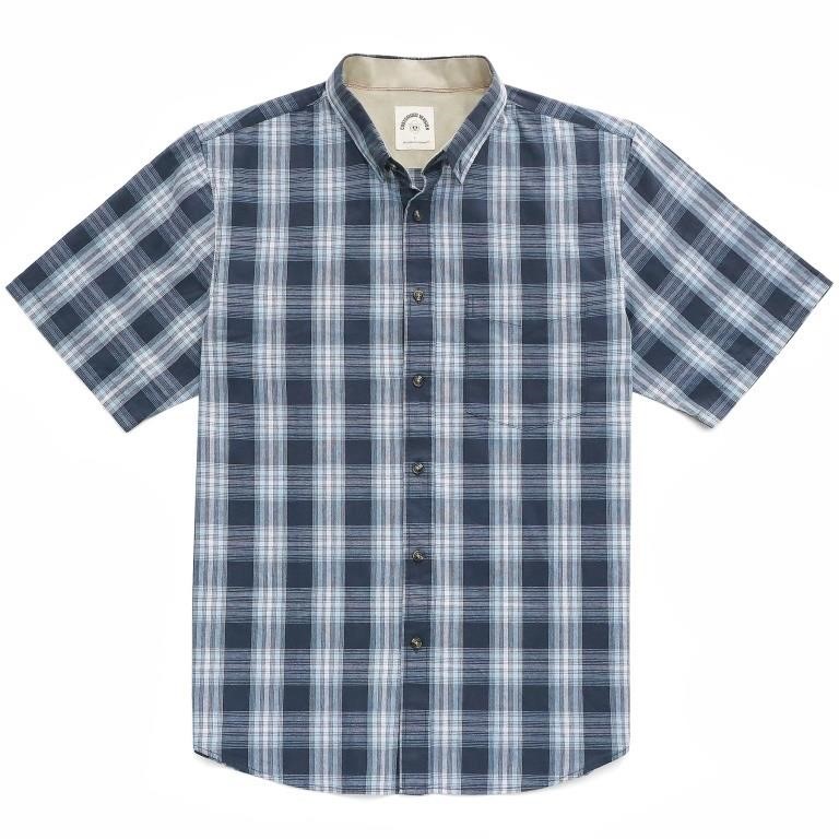 P112  Dubinik Men's Cotton Plaid Button-Down Shirt