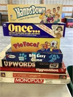 Board Games: Pie Face, Upwords, Scrabble, Hands