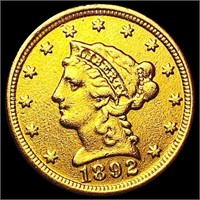 1892 $2.50 Gold Quarter Eagle CLOSELY