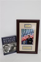 Ronald Reagan plaque and book