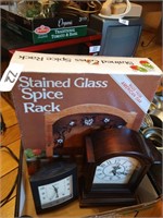 Stain Glass Spice Rack & Clocks