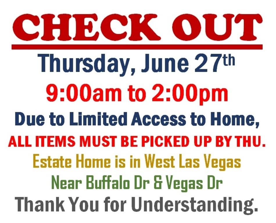 Wed.@6pm - Buffalo & Vegas Estate Timed Online Auction 6/26