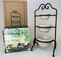 NIB Miniature mixing bowl stand with mixing bowls