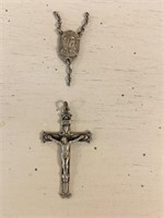 Sterling Silver Cross and Facet