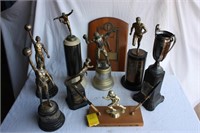 Athletic trophies from 30's and 50's