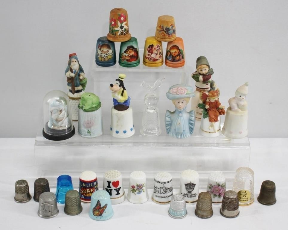 Large Assortment Vintage Thimbles