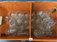 LARGE BOX LOT OF CLEAR WINE GLASSES