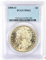 Coin 1898-O Morgan Silver Dollar PCGS MS62