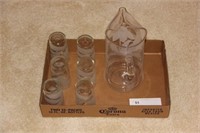 glass pitcher with 6 glasses