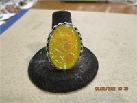 Yellow Iridenscent Marked 925 Size 10 Ring (9.70g)