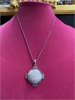 Rainbow moon stone German Silver necklace