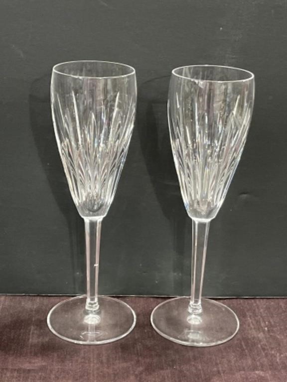 (2) Waterford Crystal wine glasses