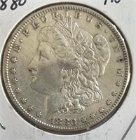 1880 Morgan Silver Dollar AU