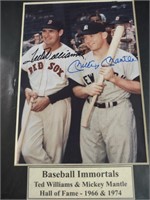 Ted Williams & Mickey Mantle Signed Matted Photo w