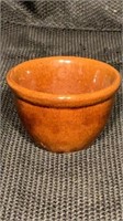 Antique Molded Yellow Ware Small Bowl - Brown