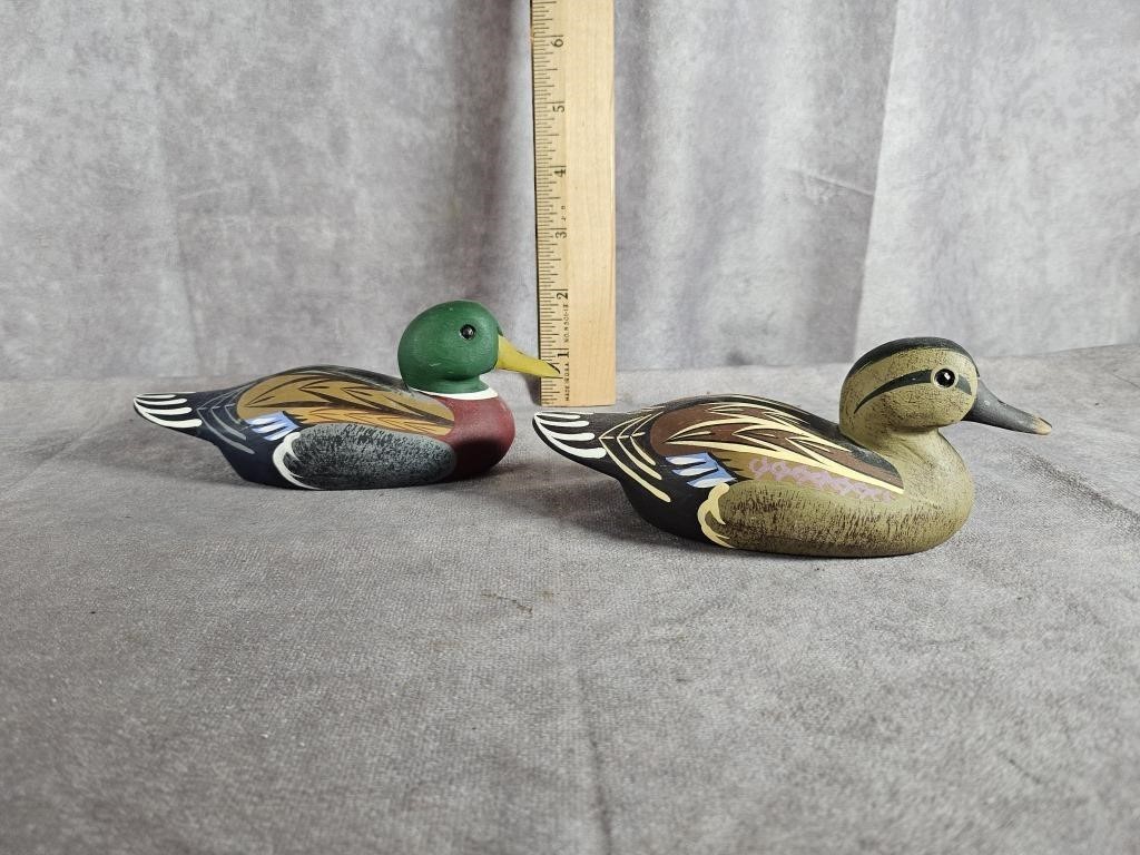 PAIR OF SIGNED DUCK DECOYS