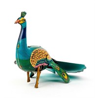 Alps 1950s Wind Up Tin Litho Peacock Toy