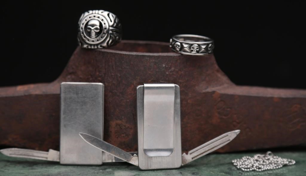 Men's Spike Rings and Money Clips (4)