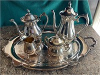 Rogers reflections, silver teapot set