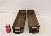 Pair of 23.5" Long Leather Covered File Drawers