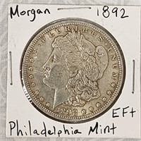 Stunner! 1892 P $1 Morgan Silver Dollar 90%