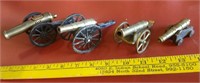 Vintage Antique Cast & Brass Cannons