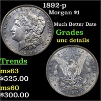 1892-p Morgan $1 Grades Unc Details