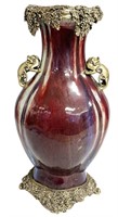 CHINESE RED OX BLOOD PORCELAIN VASE
