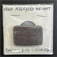 1860 Assayer’s Weight Parson’s & Co. Colorado