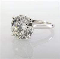 18K White Gold Diamond Ring, GIA, 3CT