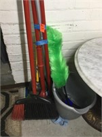 Bucket, mop, broom, plunger