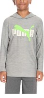 Puma Boys Shirt, Grey & Green, XL, 14/16