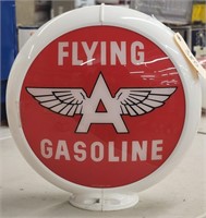 "Flying A Gasoline" Glass Face Globe