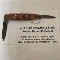 Old Shriner's 2-Blade Pocket Knife