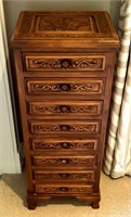8-drawer carved wood chest