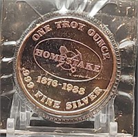 Homestake Gold Mine 1 Troy Oz. .999 Silver Round