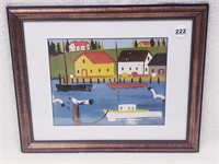 MAUD LEWIS PRINT - "SAILBOATS IN THE HARBOUR"