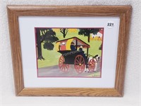 MAUD LEWIS PRINT - "RED FRINGED BUGGY"