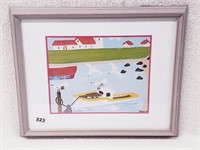 MAUD LEWIS PRINT - "MOORED YELLOW FISHING BOAT"