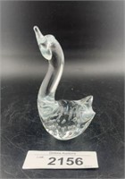 Vintage Controlled Bubble clear Art Glass Swan