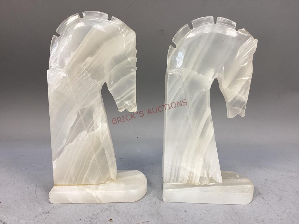 Onyx Horse Bookends