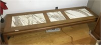 Coffee Table with Marble Inserts 71" X 19" X 15" T