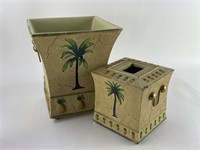 Palm Tree Wastebasket & Tissue Box Cover